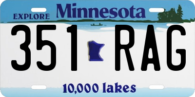 MN license plate 351RAG