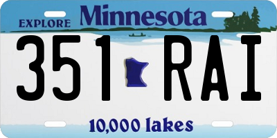MN license plate 351RAI