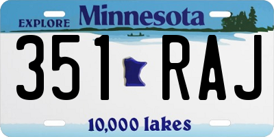 MN license plate 351RAJ