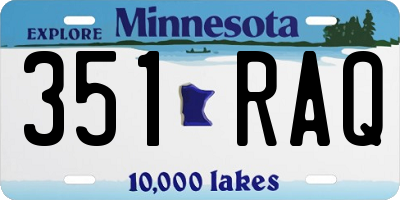 MN license plate 351RAQ