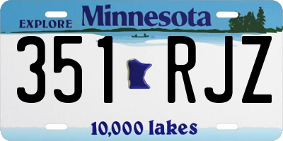 MN license plate 351RJZ