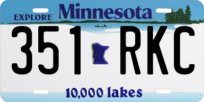 MN license plate 351RKC