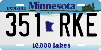 MN license plate 351RKE
