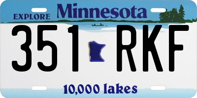 MN license plate 351RKF