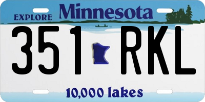 MN license plate 351RKL