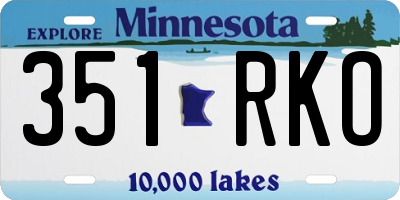 MN license plate 351RKO