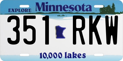 MN license plate 351RKW
