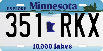 MN license plate 351RKX