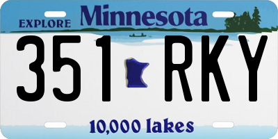 MN license plate 351RKY