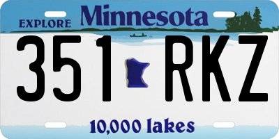 MN license plate 351RKZ