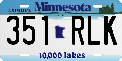 MN license plate 351RLK