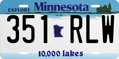 MN license plate 351RLW