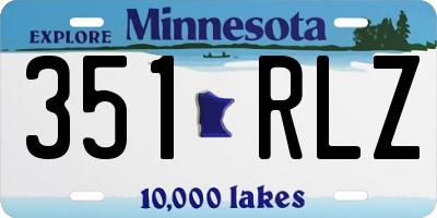 MN license plate 351RLZ