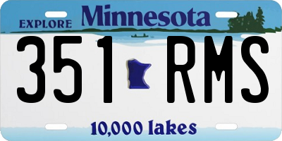 MN license plate 351RMS