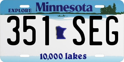 MN license plate 351SEG