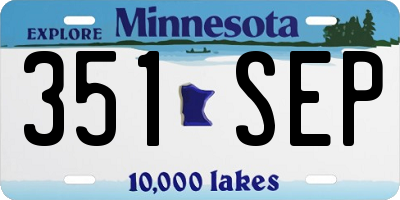 MN license plate 351SEP
