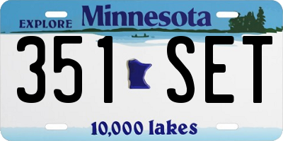 MN license plate 351SET
