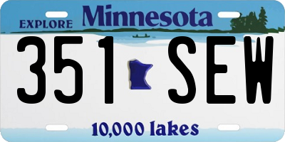 MN license plate 351SEW