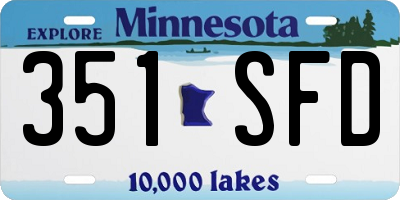 MN license plate 351SFD