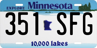 MN license plate 351SFG
