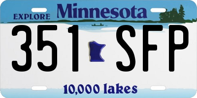 MN license plate 351SFP