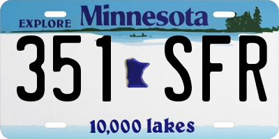 MN license plate 351SFR