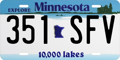 MN license plate 351SFV