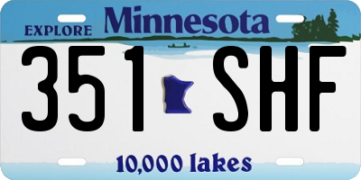 MN license plate 351SHF