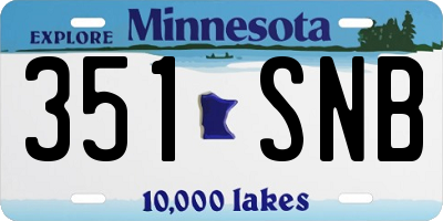MN license plate 351SNB
