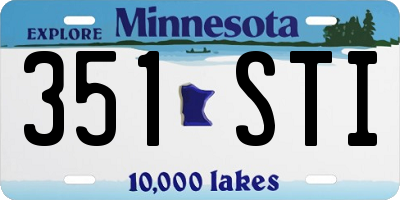 MN license plate 351STI