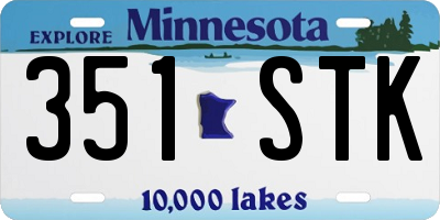 MN license plate 351STK
