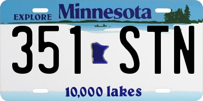 MN license plate 351STN