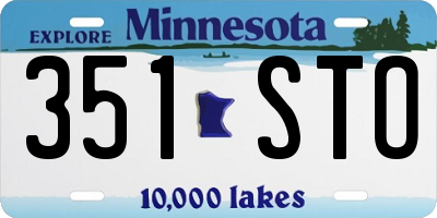 MN license plate 351STO