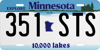 MN license plate 351STS