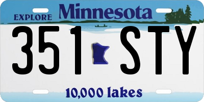 MN license plate 351STY