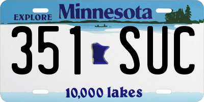 MN license plate 351SUC