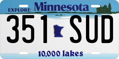 MN license plate 351SUD