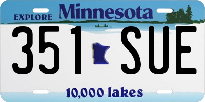 MN license plate 351SUE