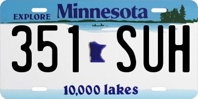 MN license plate 351SUH