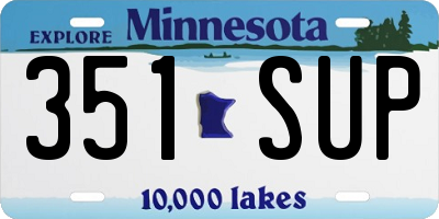 MN license plate 351SUP