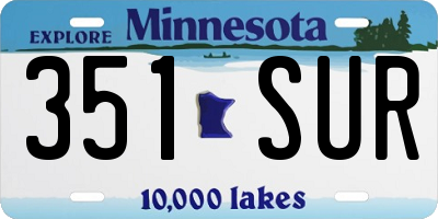 MN license plate 351SUR