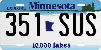MN license plate 351SUS