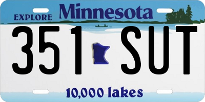 MN license plate 351SUT