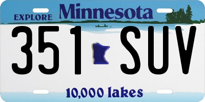 MN license plate 351SUV