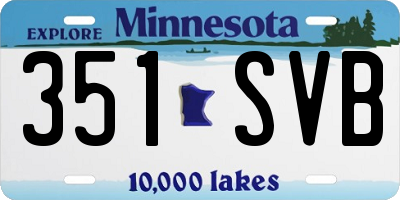 MN license plate 351SVB