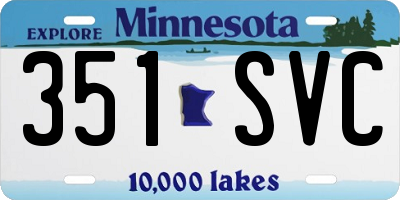 MN license plate 351SVC
