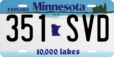 MN license plate 351SVD