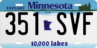 MN license plate 351SVF