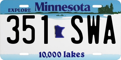 MN license plate 351SWA