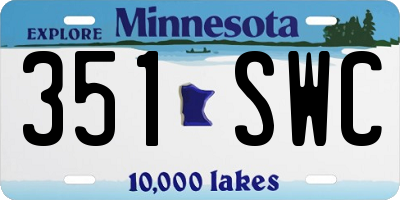 MN license plate 351SWC